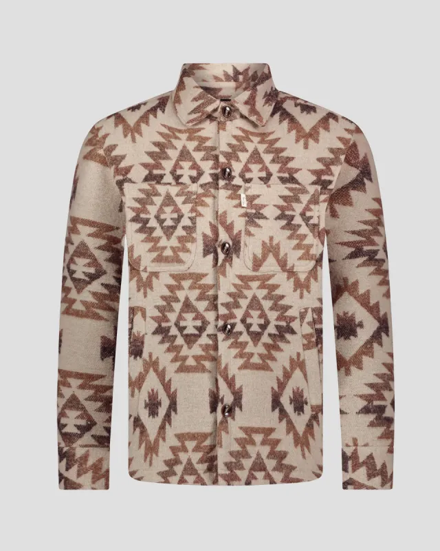 SG Quilted Aztec Shirt Jacket - Brown sold by Southern Gents