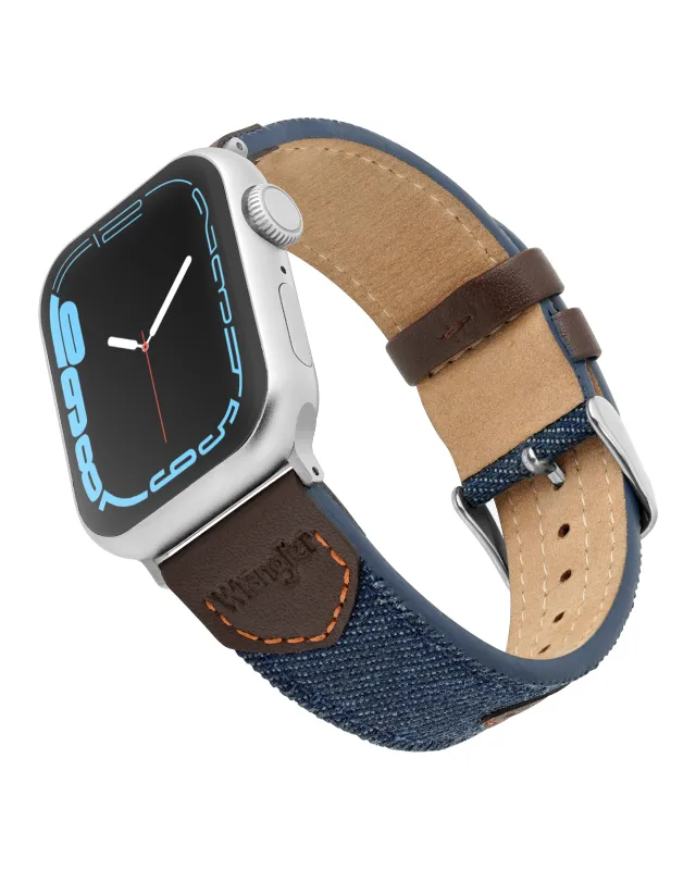 Wrangler® "Saddle Stitched" Denim & Leather Band For Apple Watch® sold by WITHiit