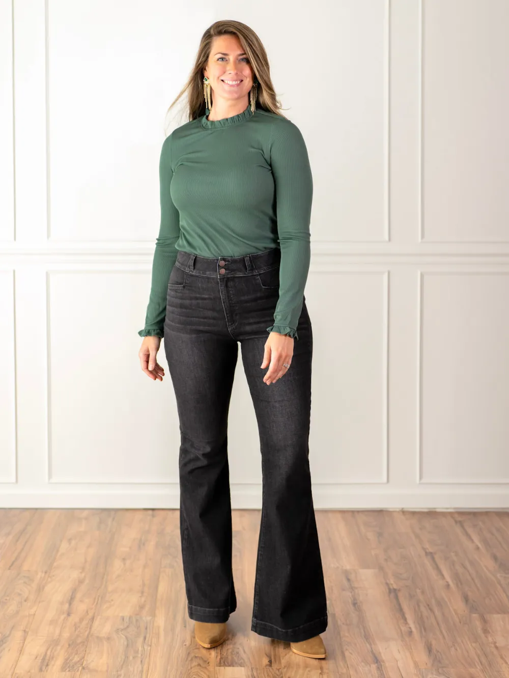 Ruby Tall Ribbed Long Sleeve - Deep Sage sold by Amalli Talli product image thumbnail 2