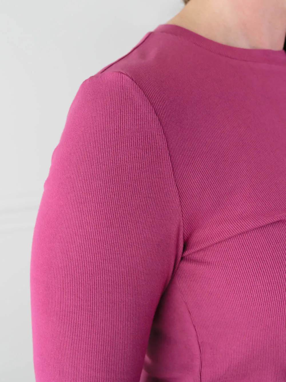 AT Favorite Ribbed Tall Tee - Raspberry sold by Amalli Talli product image thumbnail 5