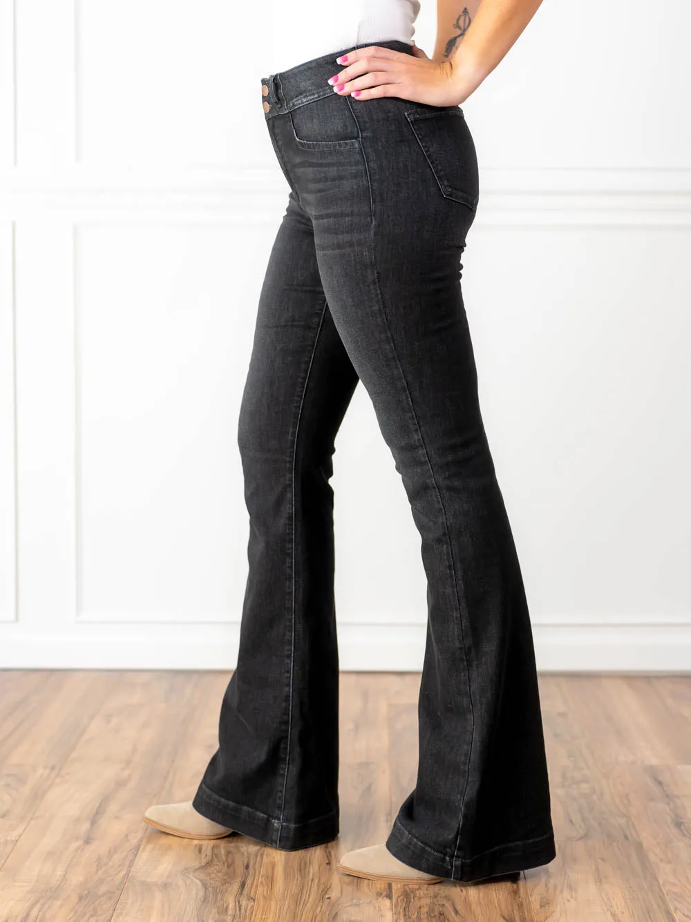 Esme Tall Flare Jean - Washed Black Wash sold by Amalli Talli product image thumbnail 4