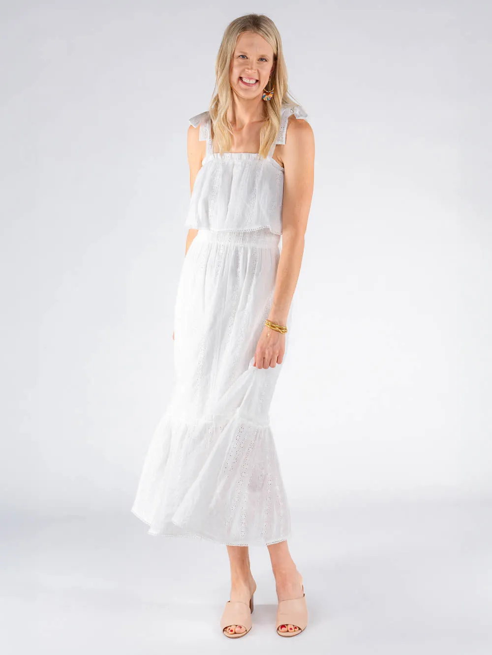 Francesa Eyelet Tall Midi Dress sold by Amalli Talli product image thumbnail 5