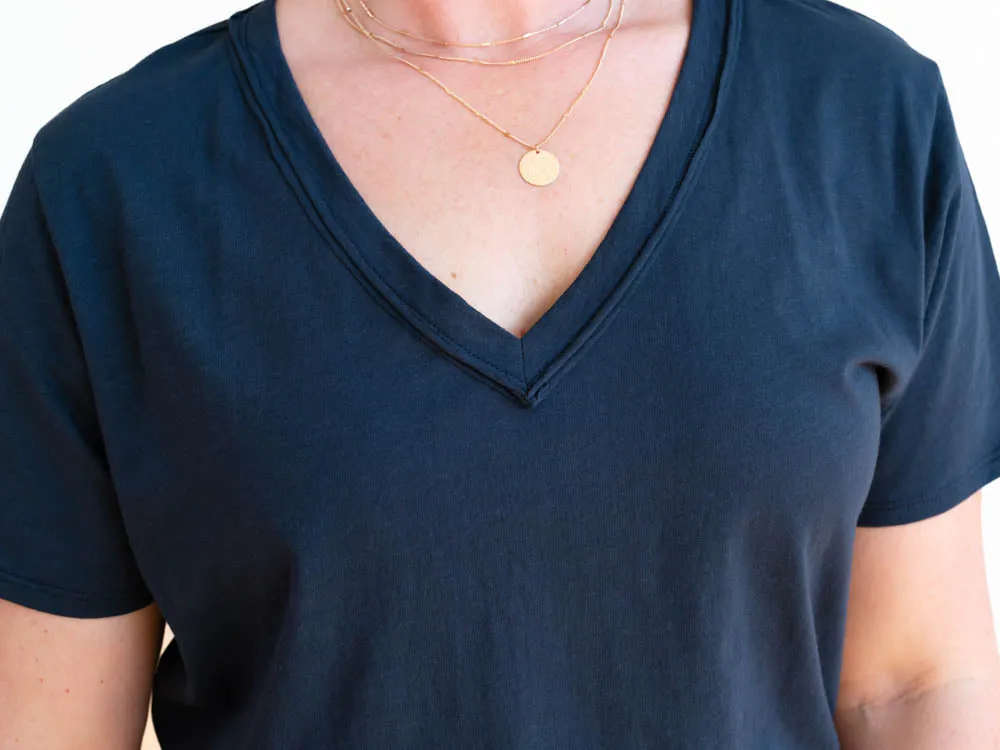 Boyfriend V-Neck Tall Tee - Grey sold by Amalli Talli product image thumbnail 3