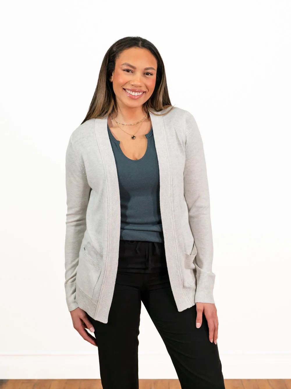 Willow Tall Cardigan - Light Grey sold by Amalli Talli