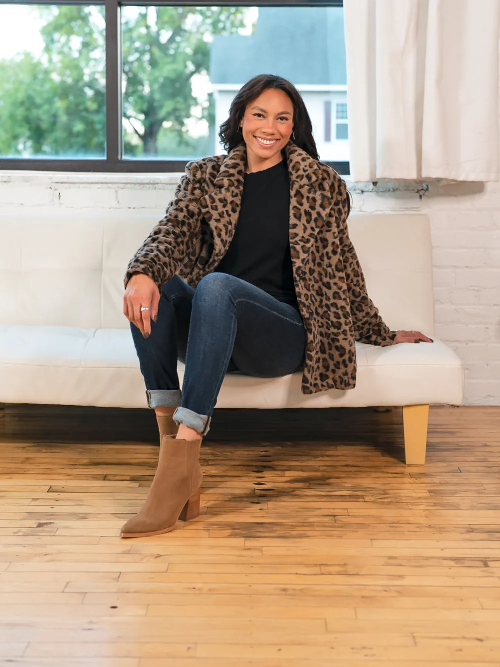 Leopard Faux Fur Tall Coat - FINAL SALE sold by Amalli Talli