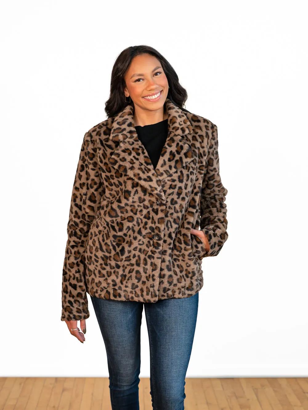Leopard Faux Fur Tall Coat - FINAL SALE sold by Amalli Talli product image thumbnail 3