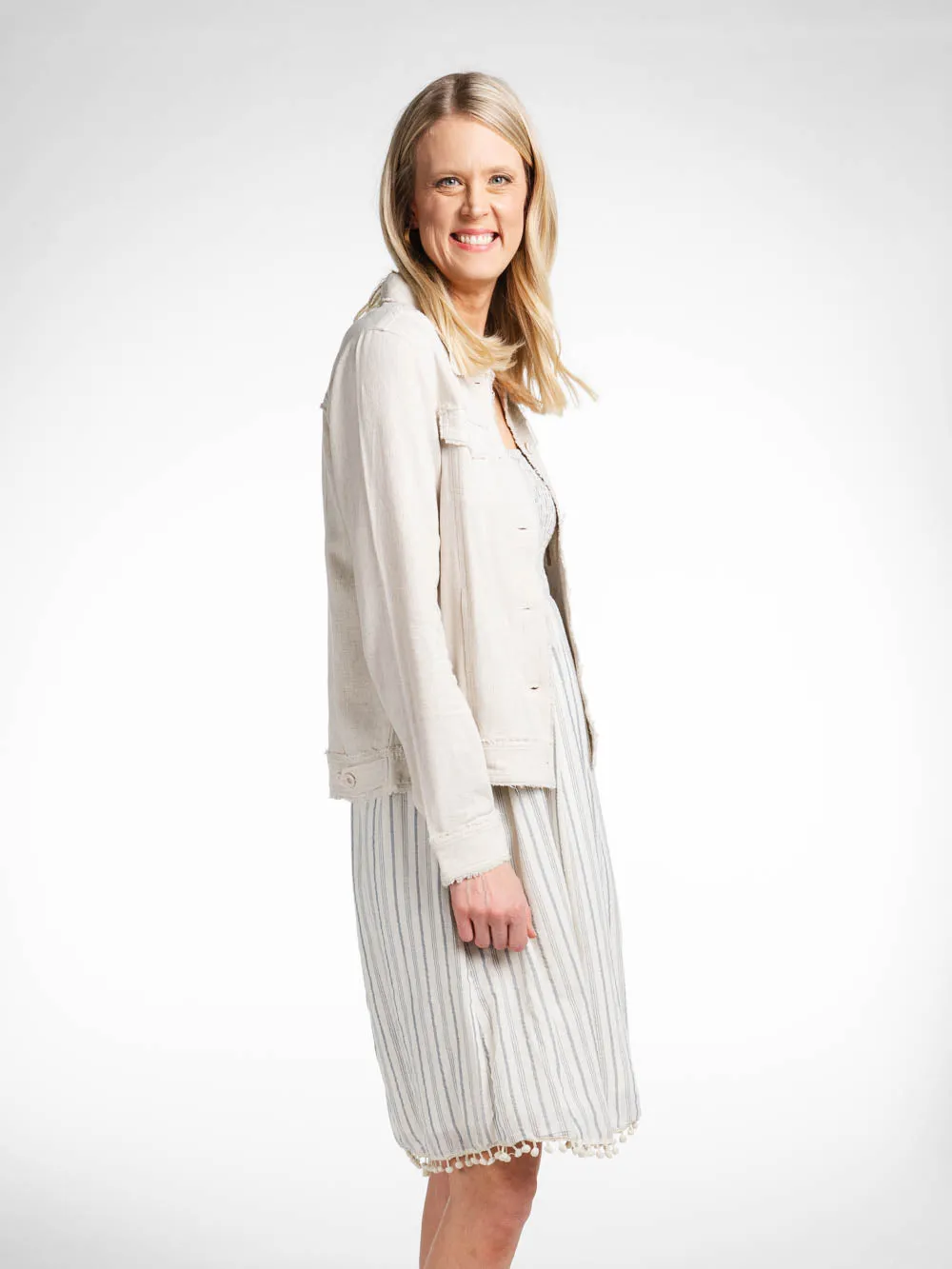 Ibiza Tall Linen Jacket sold by Amalli Talli product image thumbnail 4