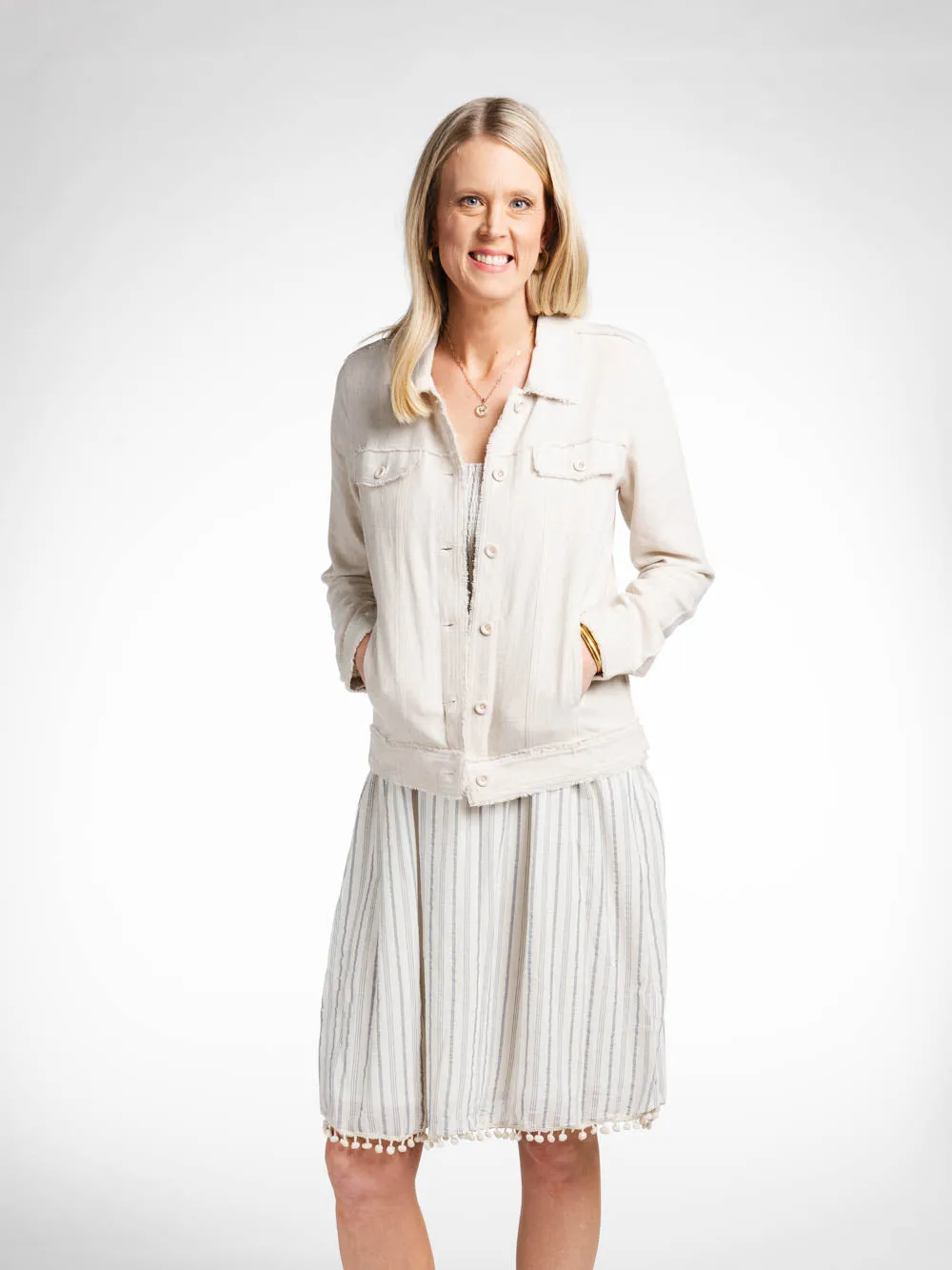 Ibiza Tall Linen Jacket sold by Amalli Talli product image thumbnail 2