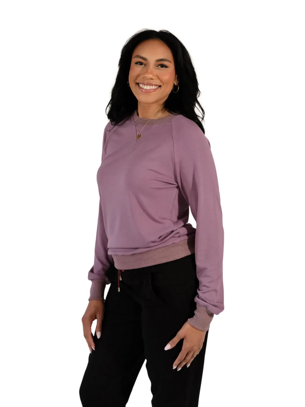 Crew Neck Tall Sweatshirt - Dusty Lavender sold by Amalli Talli product image thumbnail 4
