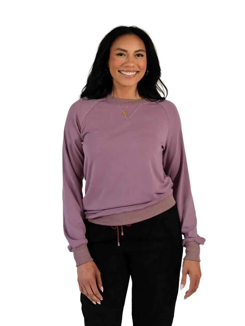 Crew Neck Tall Sweatshirt - Dusty Lavender sold by Amalli Talli product image thumbnail 3