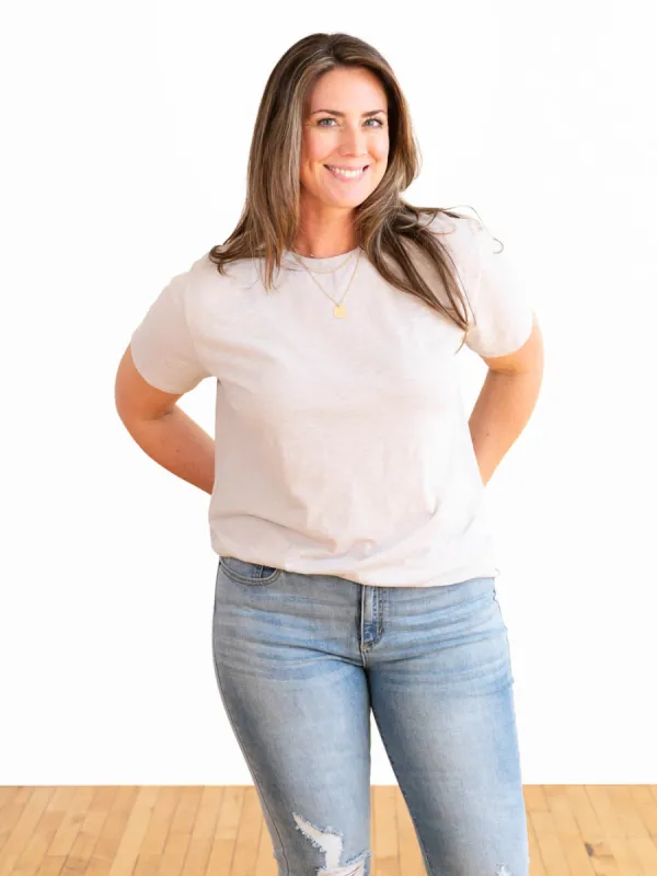 Boyfriend Crew Neck Tall Tee - Grey sold by Amalli Talli