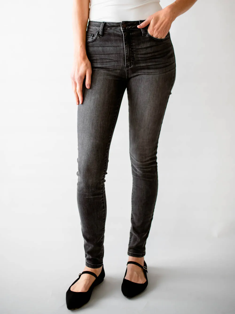 Reid Tall High Rise Skinny Jean - Grey Wash sold by Amalli Talli product image thumbnail 3