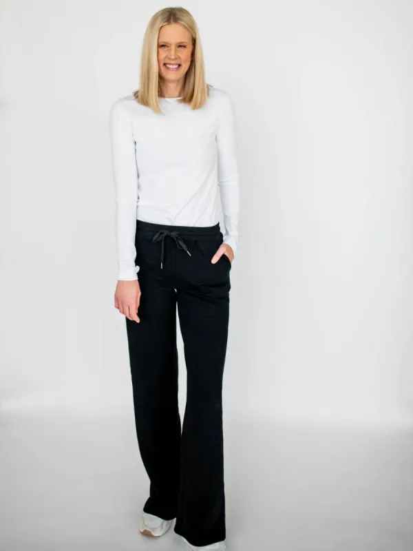 Cozy Wide Leg Tall Sweatpants - Black sold by Amalli Talli