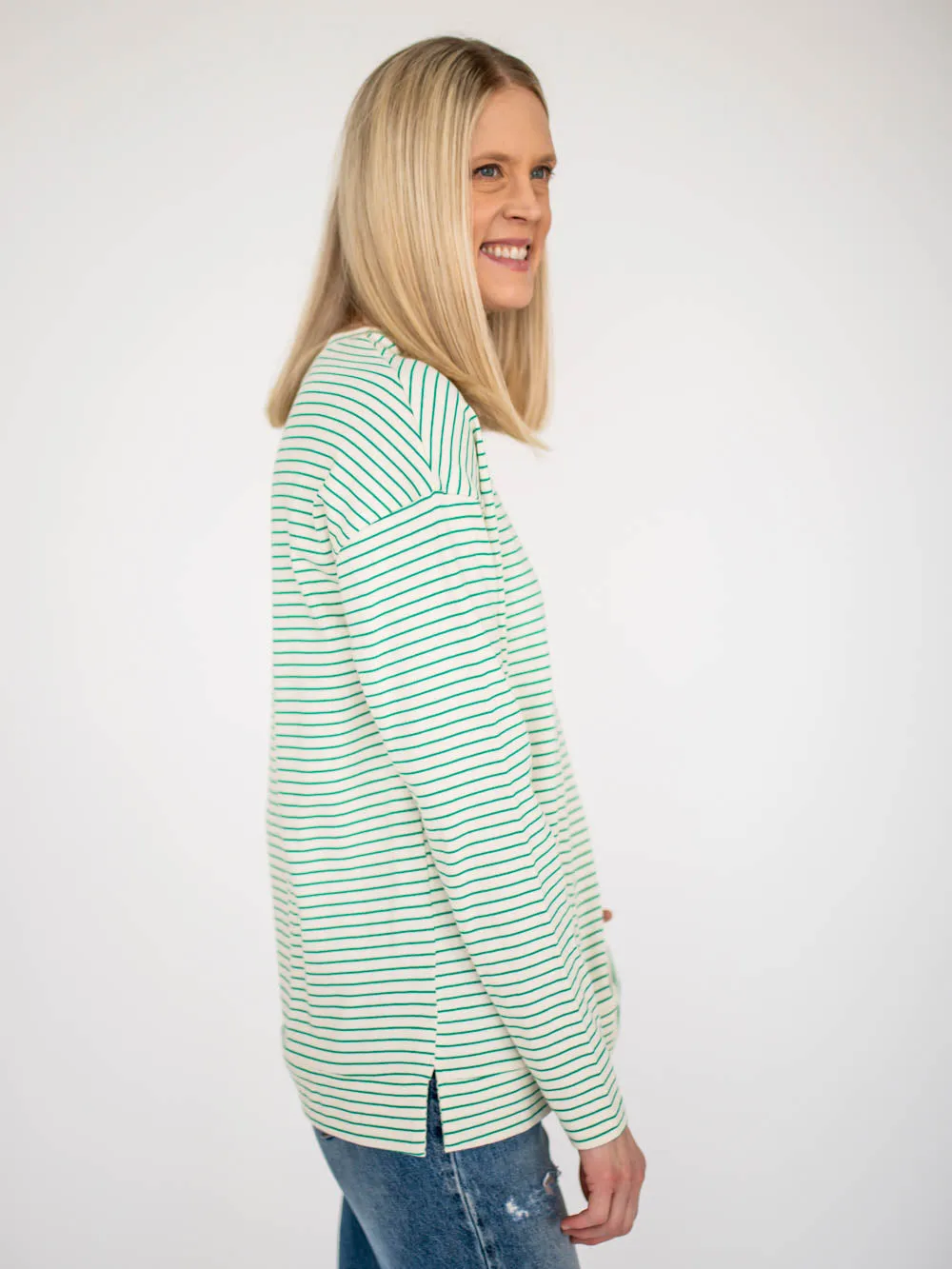 Venice Striped Long Sleeve Tall Tee - Green sold by Amalli Talli product image thumbnail 3