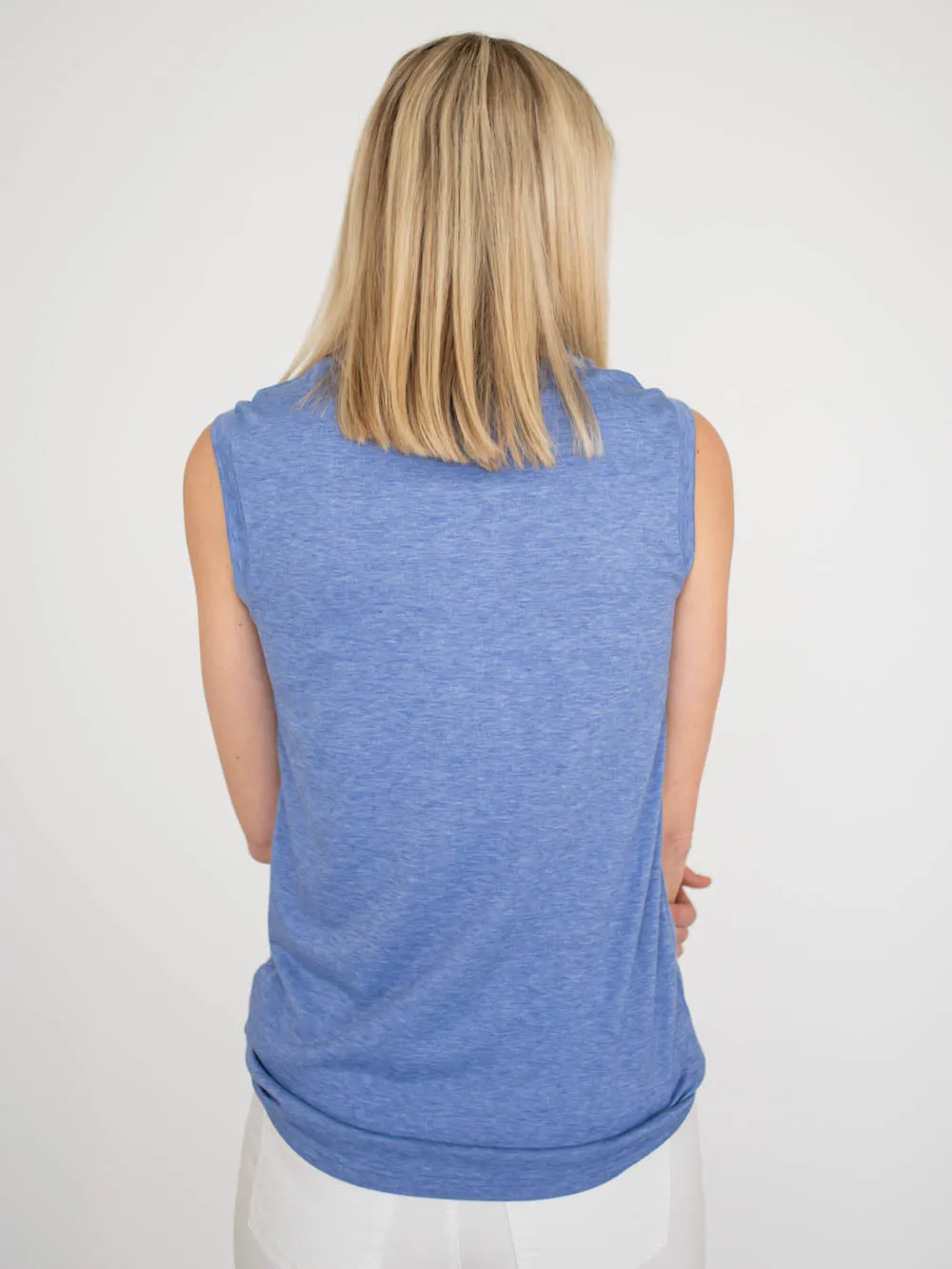 Lyla Crew Neck Tall Tank - Denim sold by Amalli Talli product image thumbnail 4