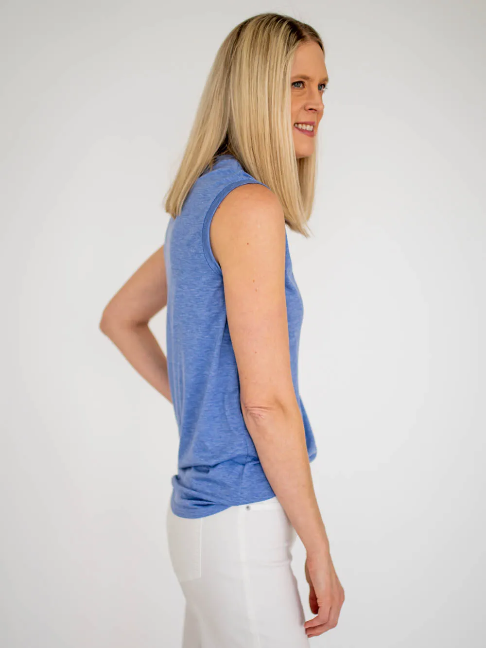 Lyla Crew Neck Tall Tank - Denim sold by Amalli Talli product image thumbnail 3