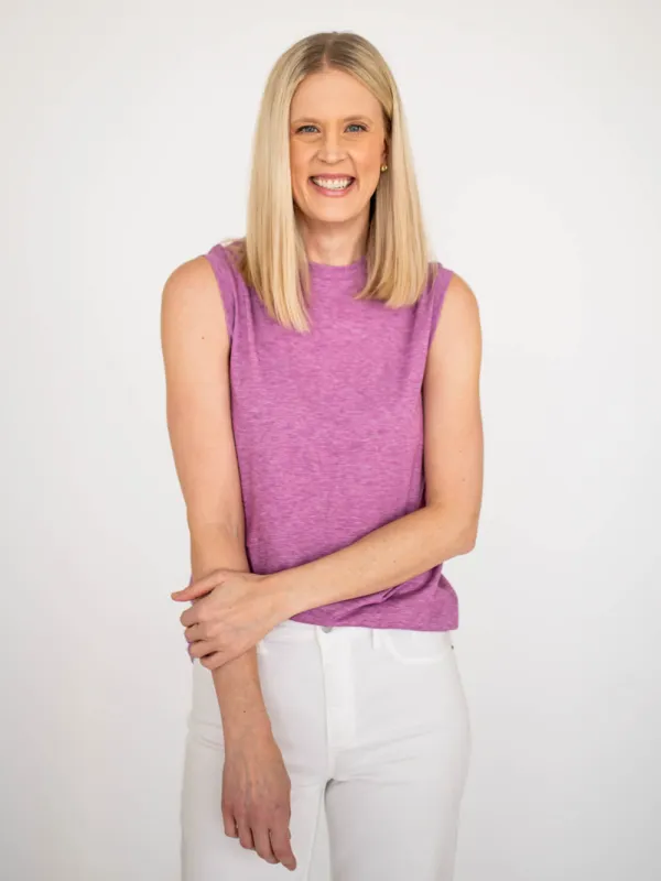 Lyla Crew Neck Tall Tank - Raspberry sold by Amalli Talli