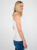 Chloe Ruffle Tall Tank - White sold by Amalli Talli