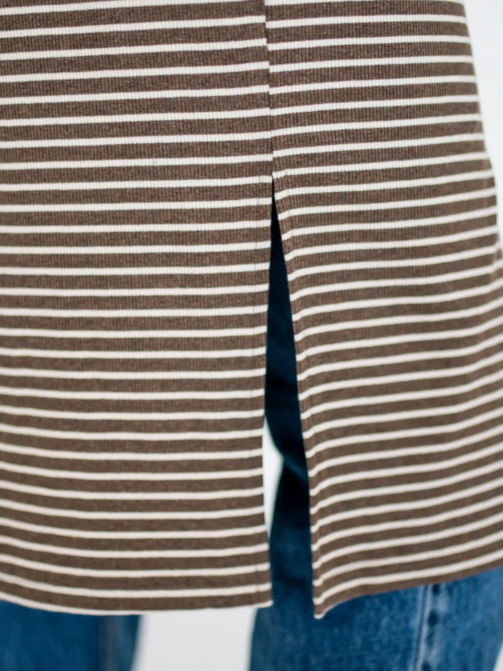 Beckham Striped Tall Duster - Brown/Cream sold by Amalli Talli product image thumbnail 5