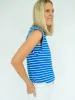 Kally Striped Tall Tank - Blue/White sold by Amalli Talli