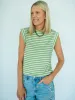 Kally Striped Tall Tank - Heathered Grey/Light Green sold by Amalli Talli