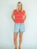 Kally Striped Tall Tank - Coral/Red sold by Amalli Talli