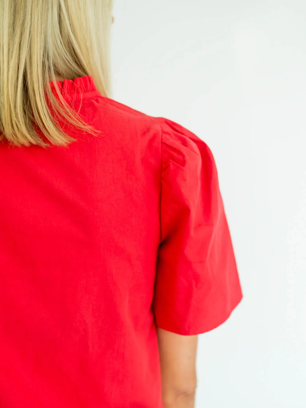 Uma Short Sleeve Tall Blouse - Poppy Red sold by Amalli Talli product image thumbnail 5