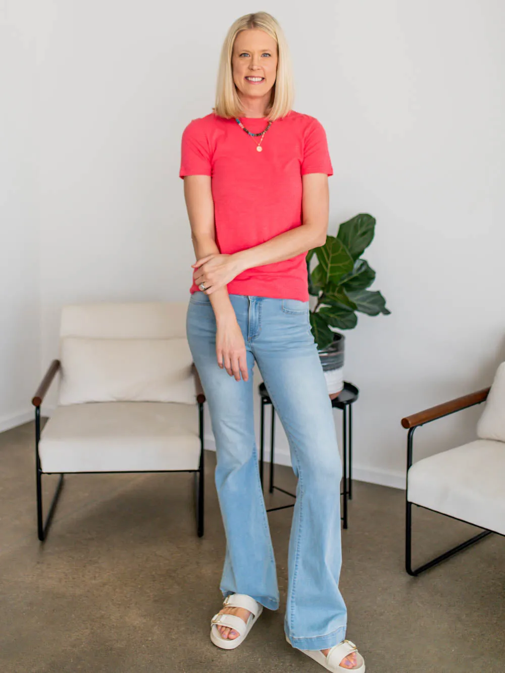 The OG Cotton Tall Tee - Coral sold by Amalli Talli product image thumbnail 4