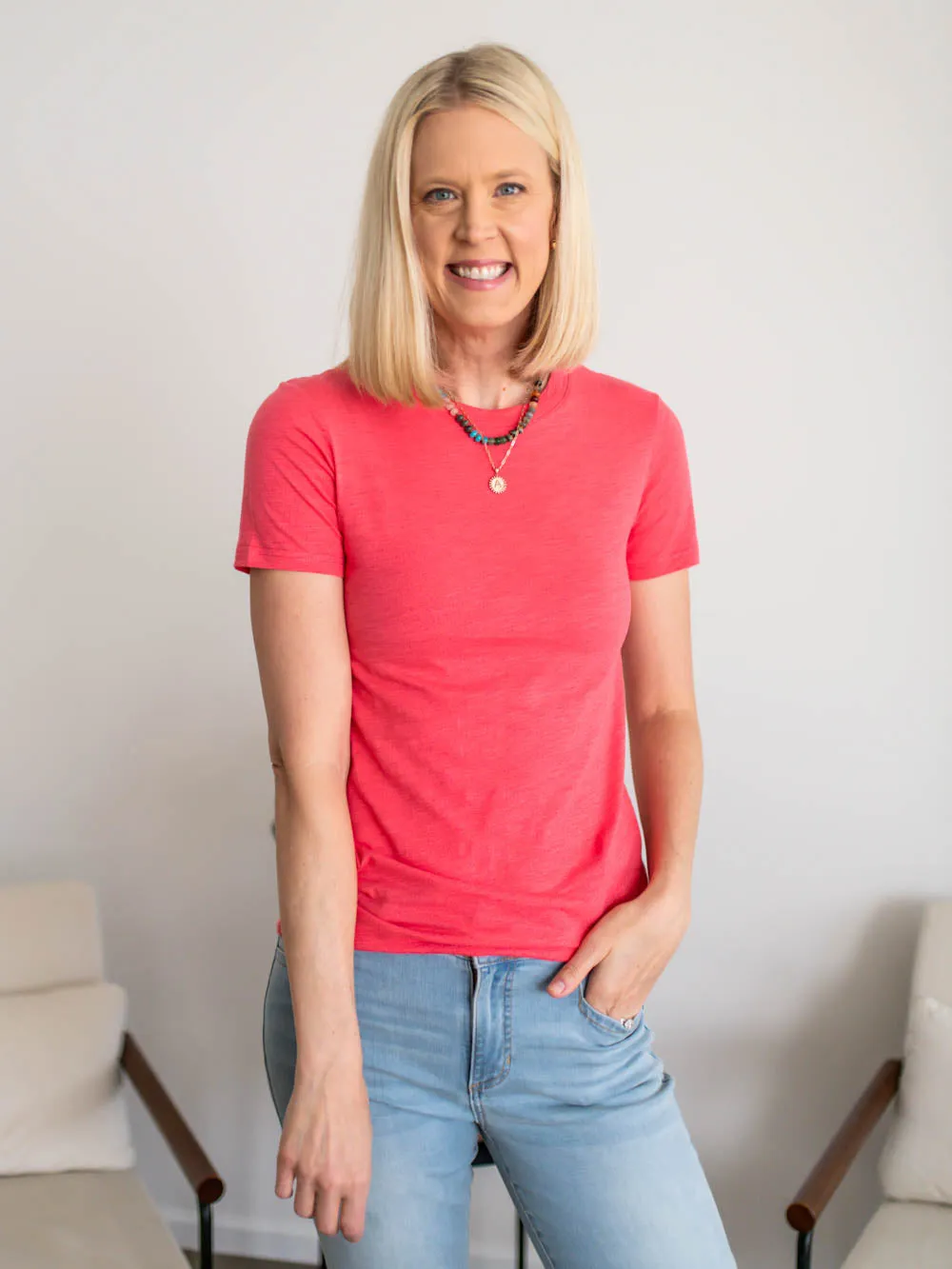 The OG Cotton Tall Tee - Coral sold by Amalli Talli