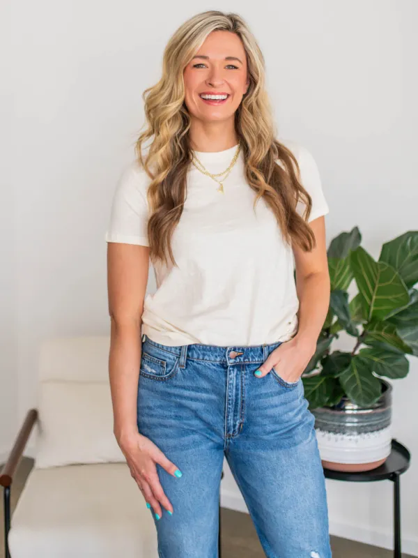 The OG Cotton Tall Tee - Ecru sold by Amalli Talli