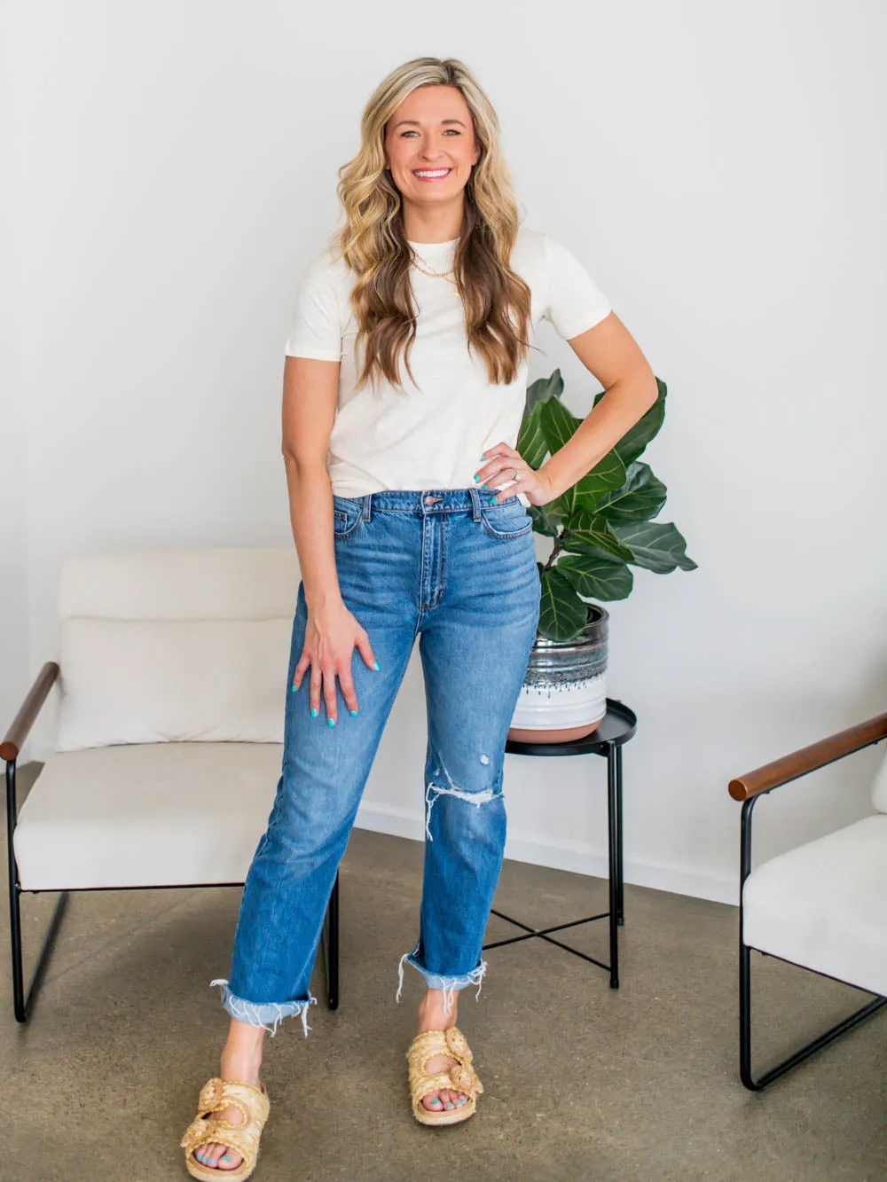 The OG Cotton Tall Tee - Ecru sold by Amalli Talli product image thumbnail 4