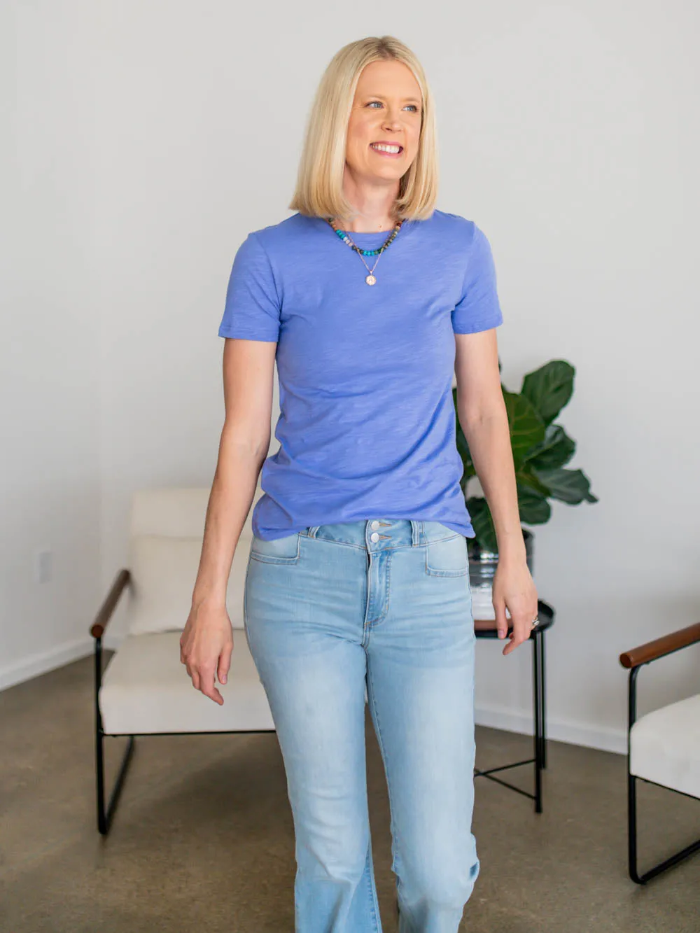 The OG Cotton Tall Tee - Peri Blue sold by Amalli Talli product image thumbnail 4