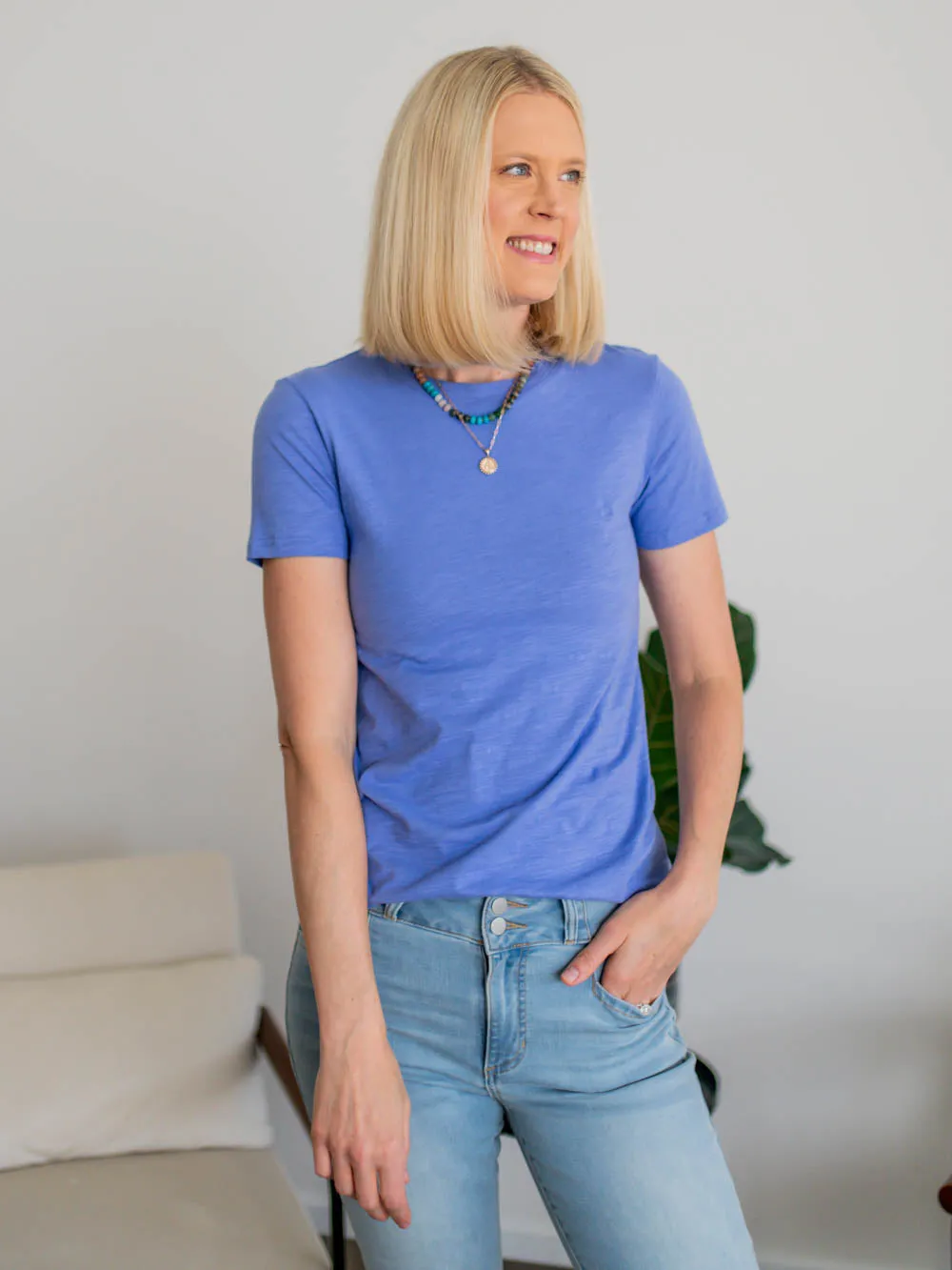 The OG Cotton Tall Tee - Peri Blue sold by Amalli Talli