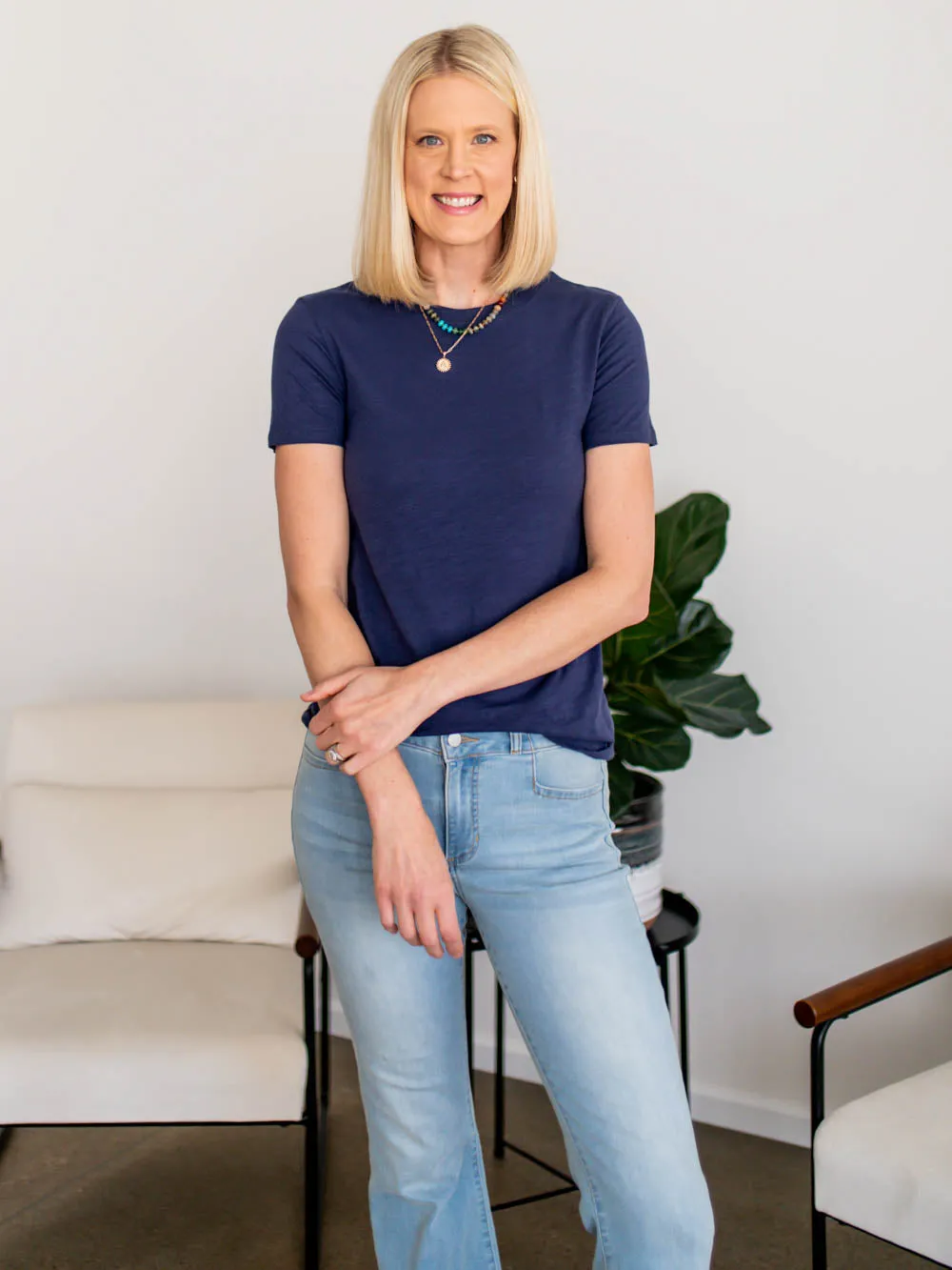 The OG Cotton Tall Tee - Navy sold by Amalli Talli product image thumbnail 4