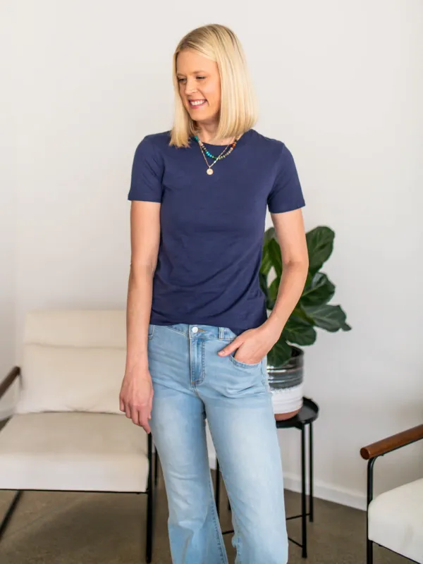 The OG Cotton Tall Tee - Navy sold by Amalli Talli