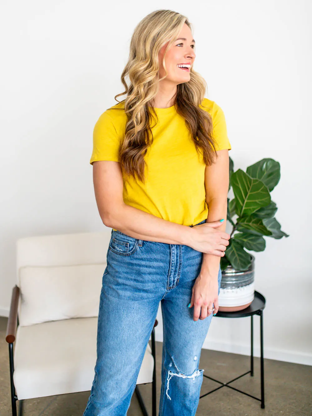 The OG Cotton Tall Tee - Butterscotch sold by Amalli Talli