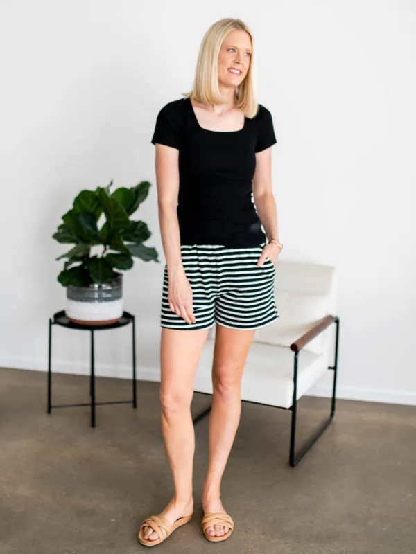 The Ribbed Tall Tee - Black sold by Amalli Talli