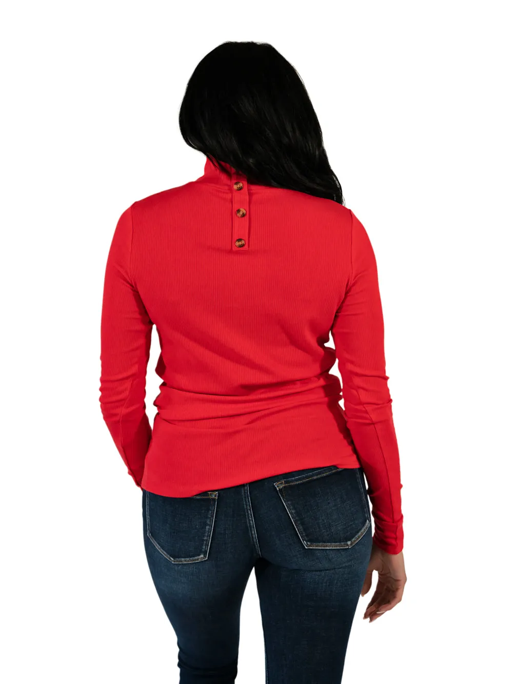 Josefine Button Back Tall Top - Red - FINAL SALE sold by Amalli Talli product image thumbnail 5