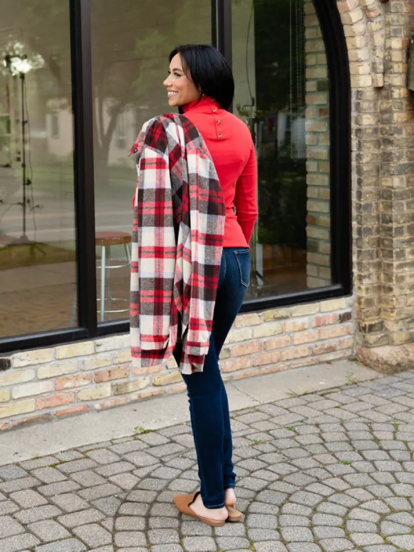 Josefine Button Back Tall Top - Red - FINAL SALE sold by Amalli Talli