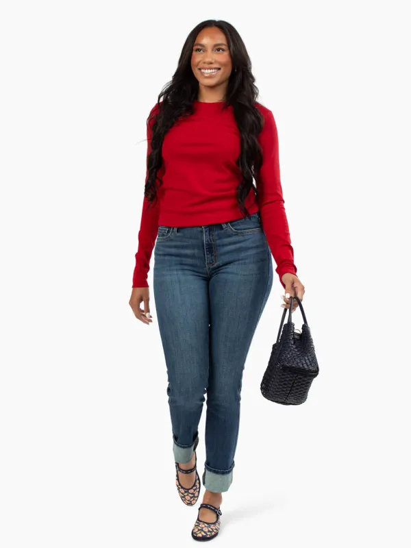 Crème de la Crème Tall Tee - Oxblood sold by Amalli Talli