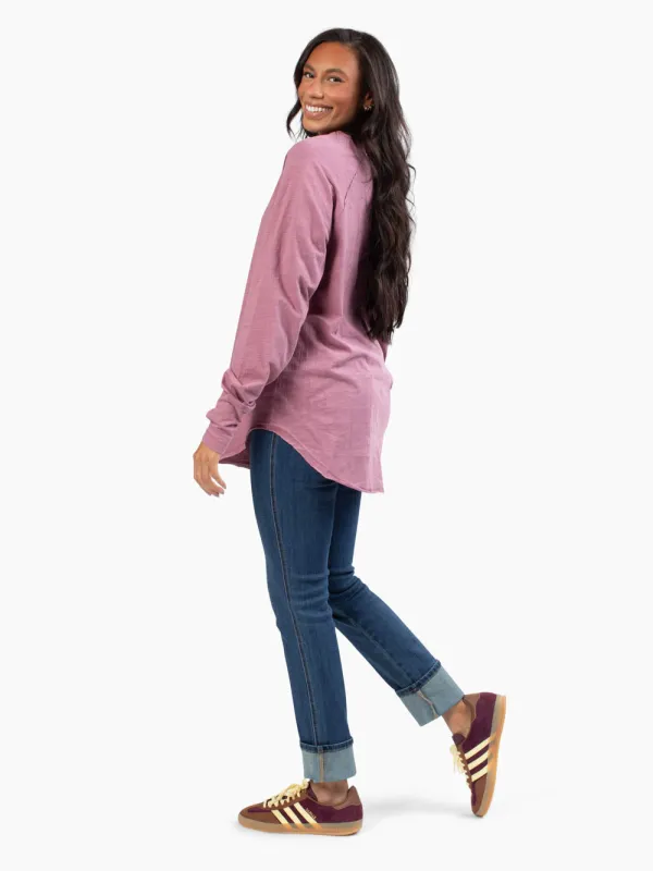Malley Long Sleeve Tall Tee - Mauve Purple sold by Amalli Talli