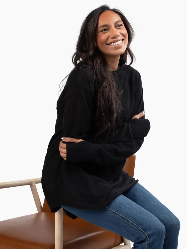 Malley Long Sleeve Tall Tee - Black sold by Amalli Talli