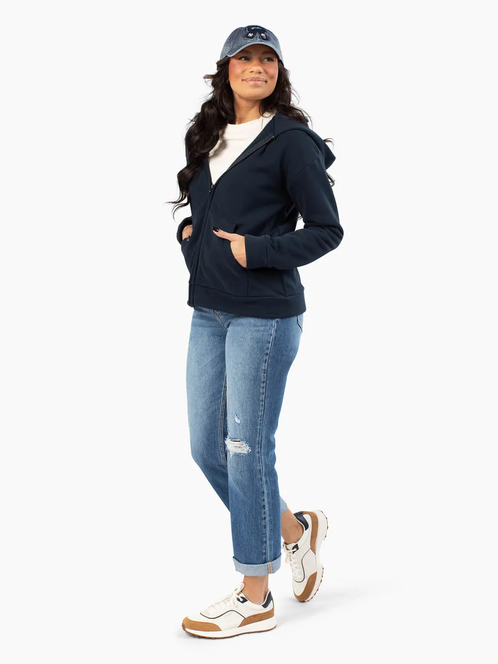 Everyday Zip-Up Tall Hoodie - Storm Blue sold by Amalli Talli