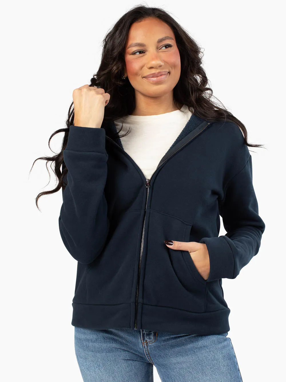 Everyday Zip-Up Tall Hoodie - Storm Blue sold by Amalli Talli product image thumbnail 2