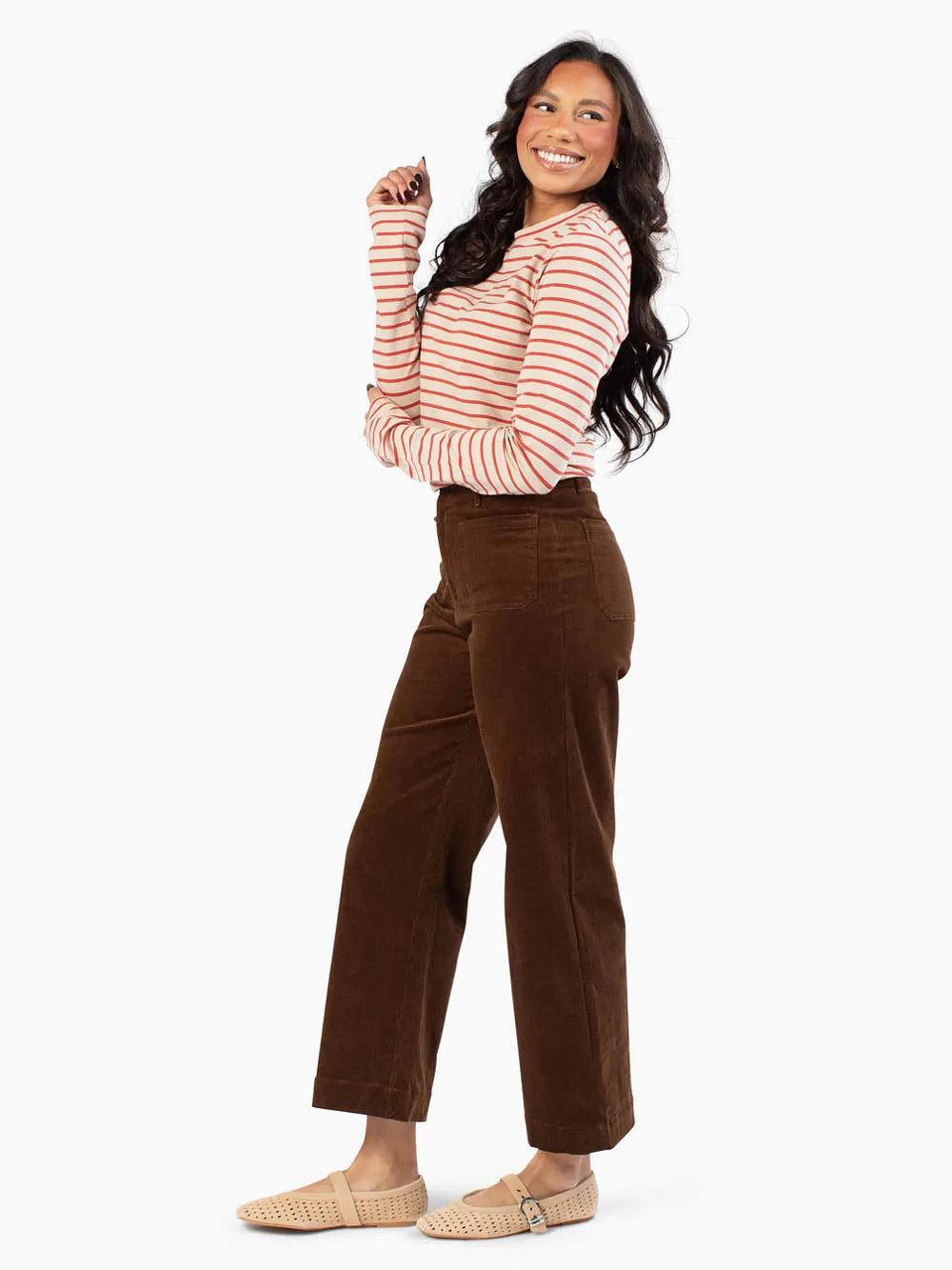 Blaire Tall Striped Long Sleeve - Sand / Rose sold by Amalli Talli product image thumbnail 4