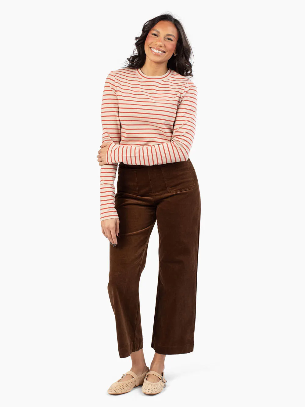 Blaire Tall Striped Long Sleeve - Sand / Rose sold by Amalli Talli product image thumbnail 3