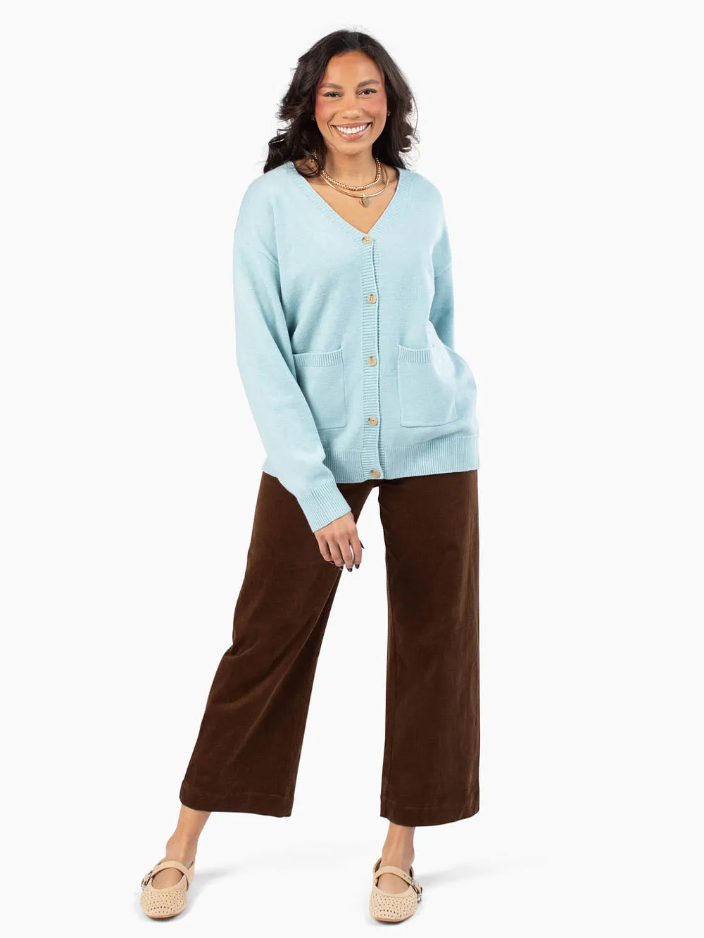 Heritage Tall Cardigan - Light Blue sold by Amalli Talli