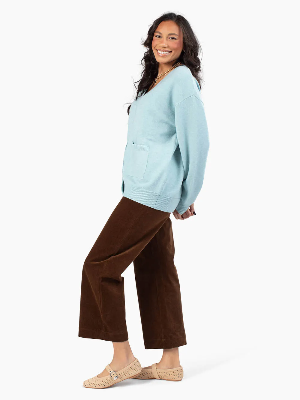 Heritage Tall Cardigan - Light Blue sold by Amalli Talli product image thumbnail 4