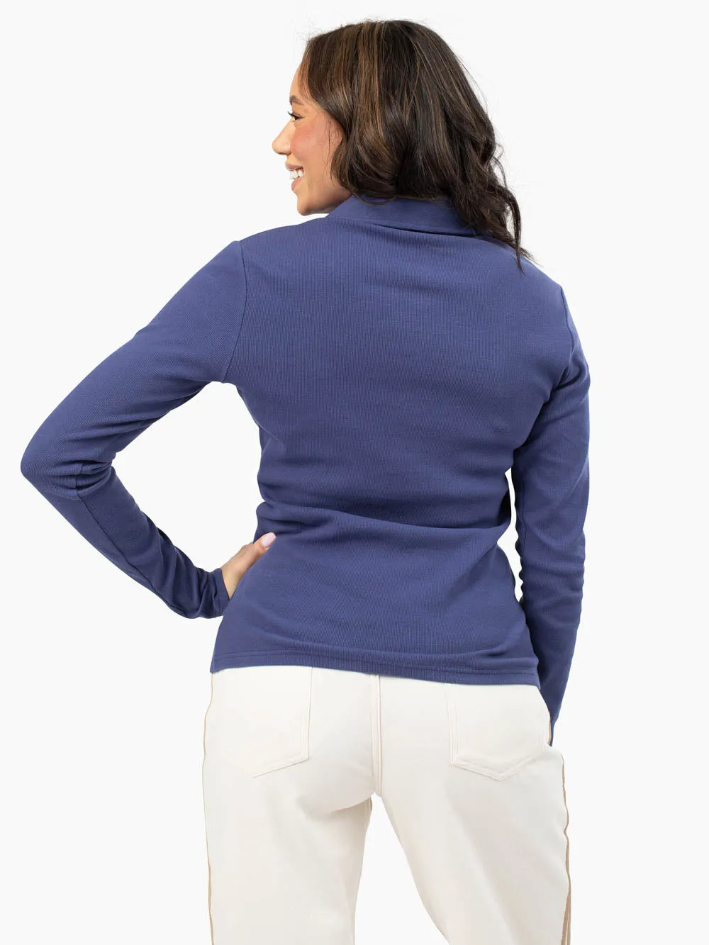 Essential Tall Rib Polo - Harbor Blue sold by Amalli Talli product image thumbnail 4