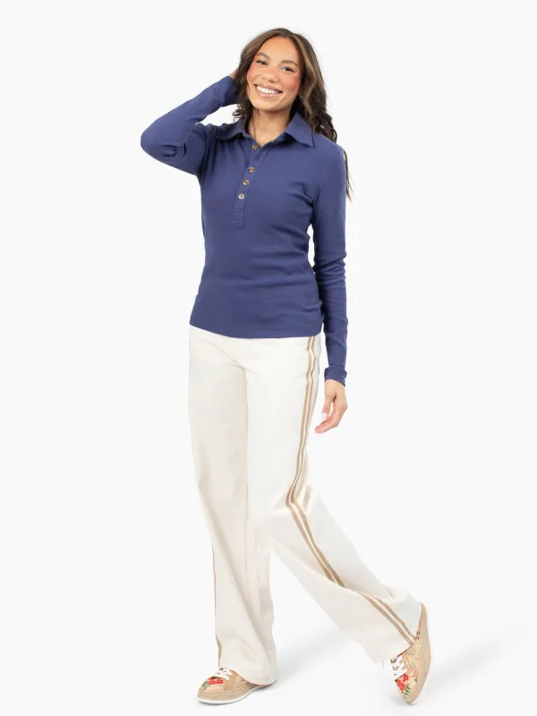 Essential Tall Rib Polo - Harbor Blue made by Amalli Talli